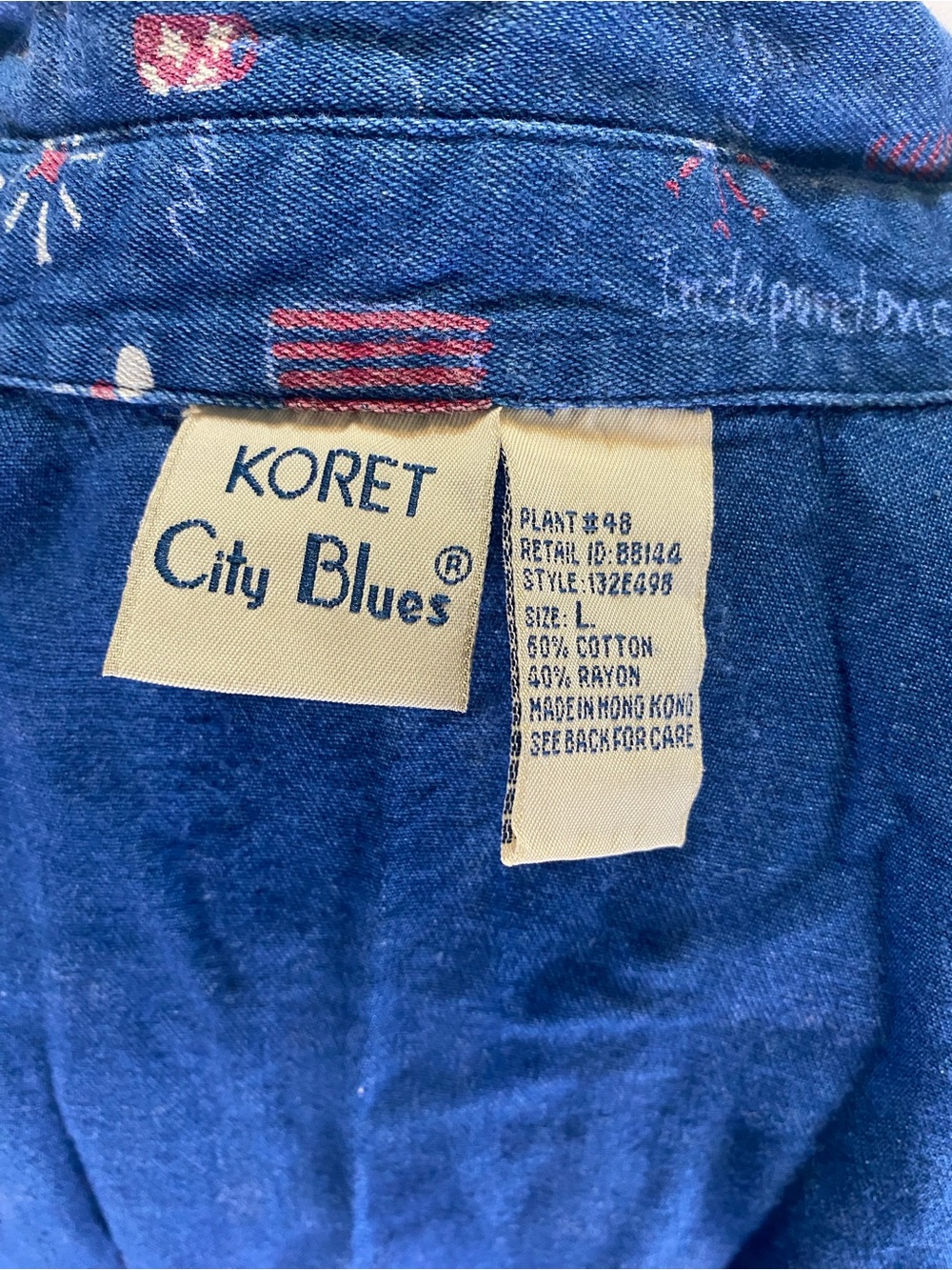 Koret Blue Denim Women's Overalls with Red & White Plaid Trim - Picture 15 of 16